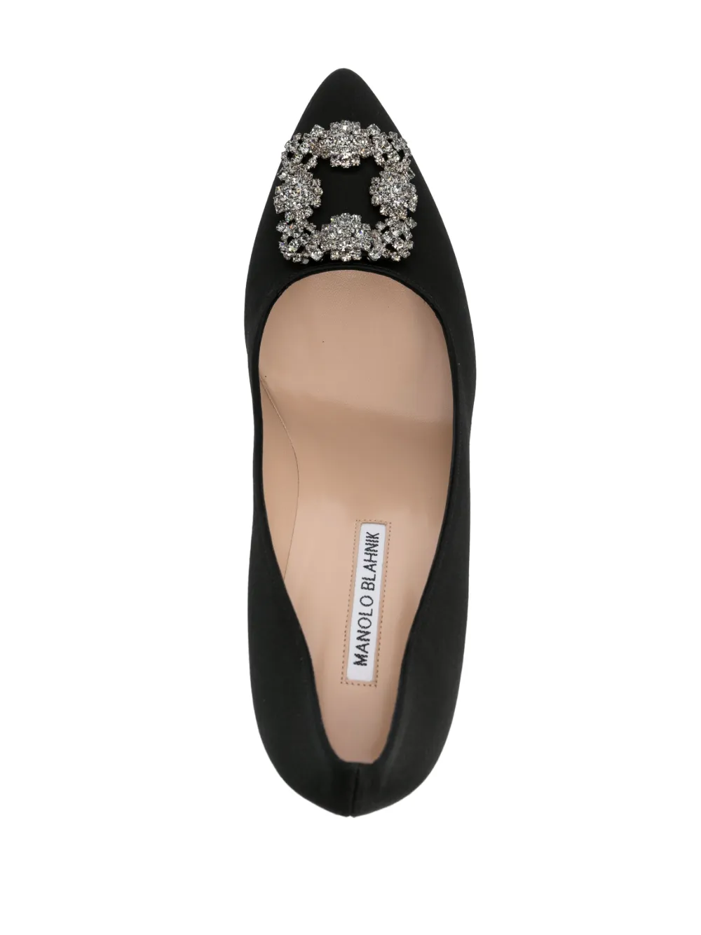 Атласные туфли-лодочки Hangisi 90 Manolo Blahnik, черный — фото 4