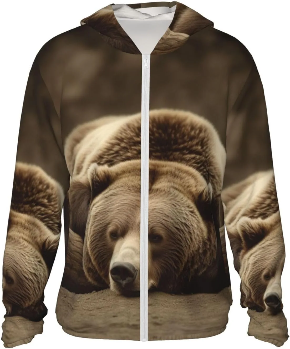 

Мужская толстовка с капюшоном Bear Sleep UPF 50+ для защиты от солнца FHEDVBN