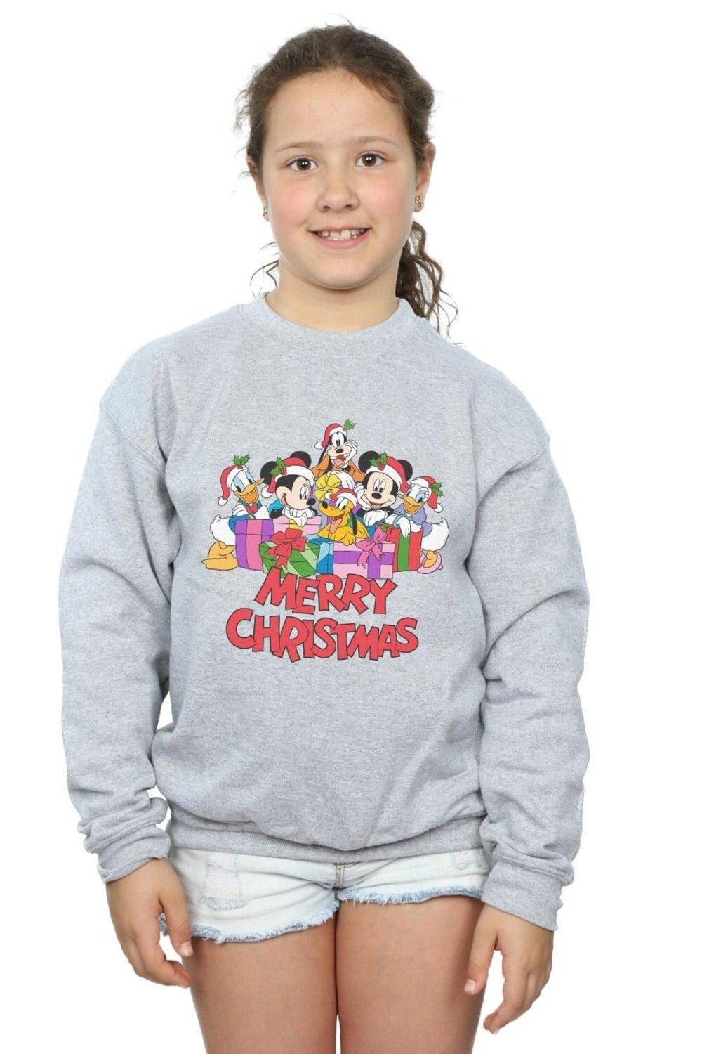 

Рождественский свитшот с Микки Маусом и друзьями Disney, серый