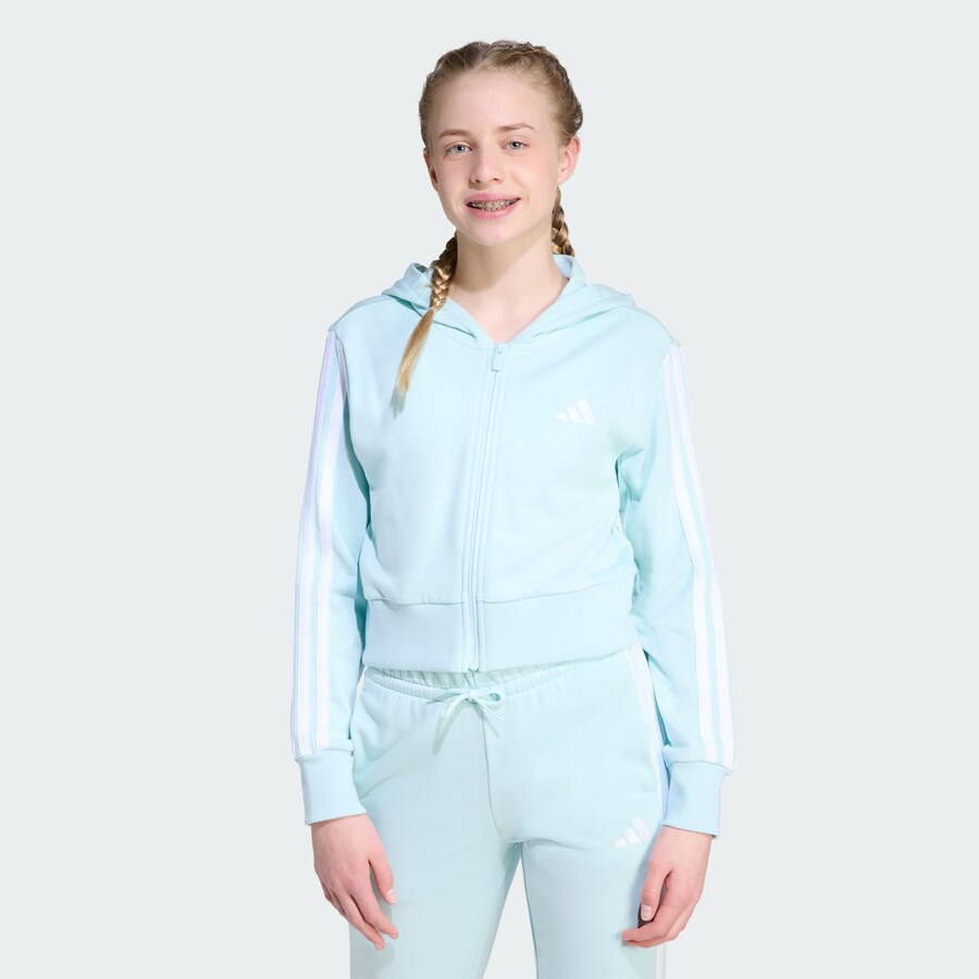 Спортивная толстовка с капюшоном на молнии ADIDAS SPORTSWEAR Essentials, мятный — фото 2