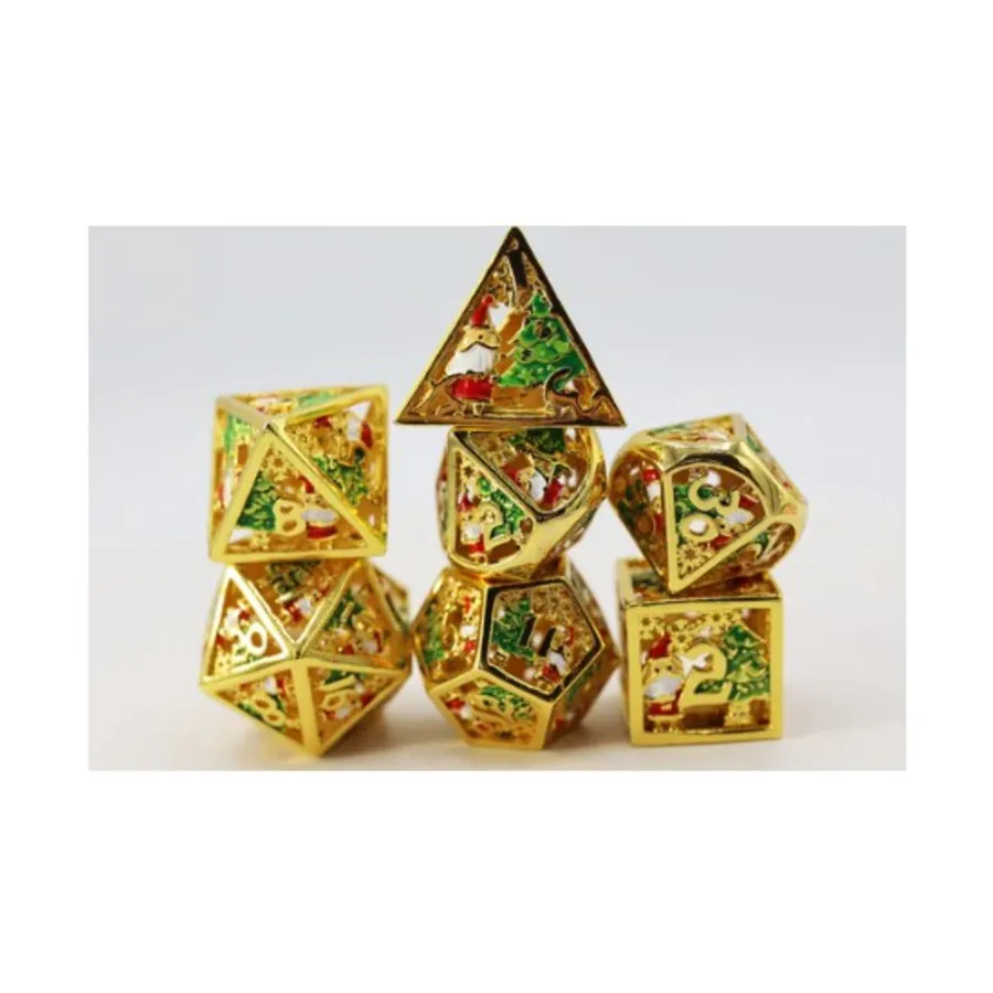 

Полый поли-набор — Золотая страна чудес (7), Dice Sets - Metal - Hollow