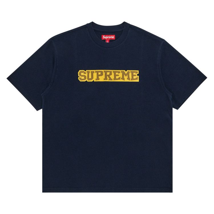 

Топ Supreme Satin Appliqué Short-Sleeve Top, Navy