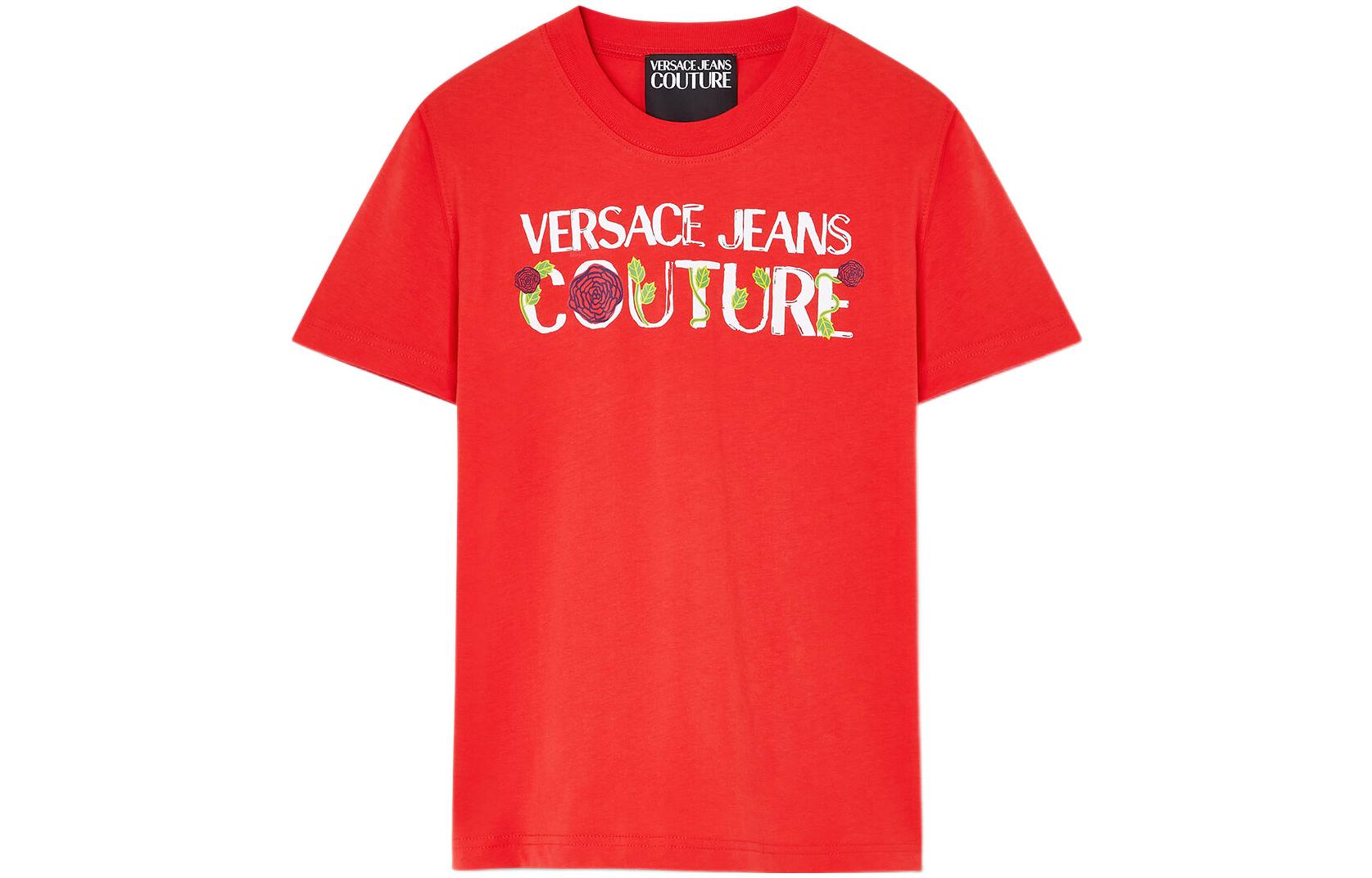 

VERSACE JEANS COUTURE Футболка женская оранжевая, Оранжевый, VERSACE JEANS COUTURE Футболка женская оранжевая