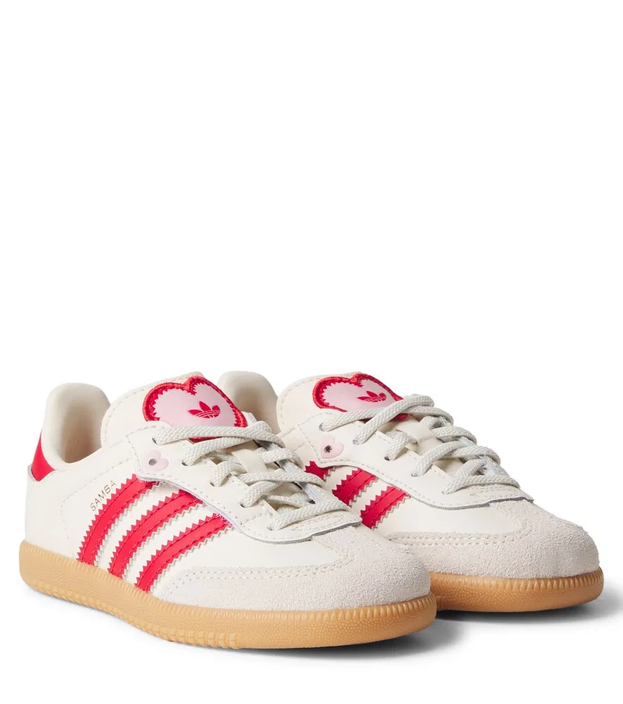 Кроссовки Samba из замши и кожи Adidas Originals Kids, белый