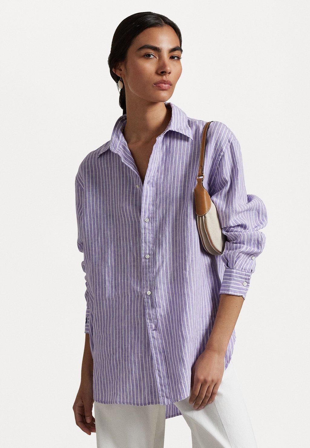 

Блузка на пуговицах CLASSIC FIT STRIPED LINEN SHIRT Polo Ralph Lauren, Purple/White
