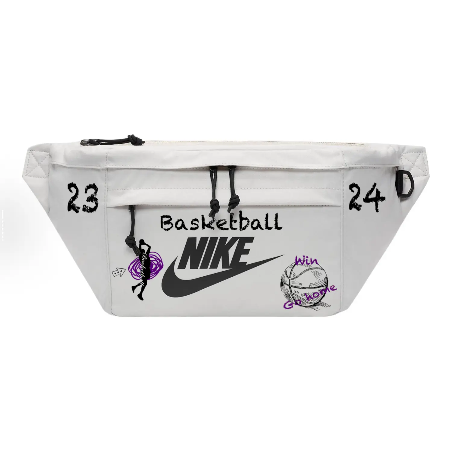 

Nike Тканевая наплечная сумка через плечо поясная унисекс светло-бежевая, Basketball