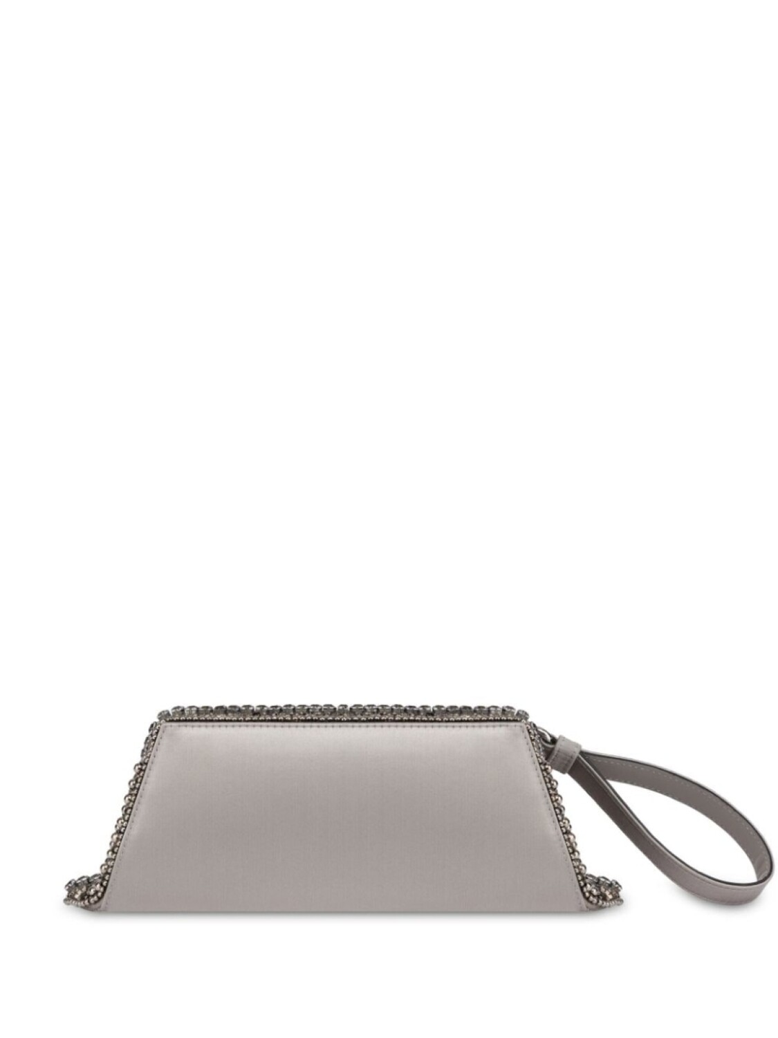

Alberta Ferretti атласный клатч с заклепками, серый