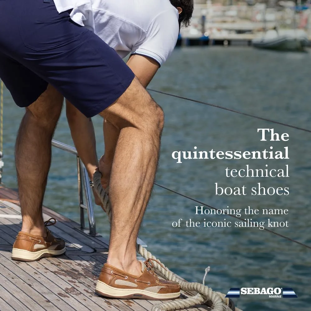 Мокасины Sebago Clovehitch II FGL с вощеной отделкой для мужчин - кожаные лодочные туфли с дышащими сетчатыми вставками, анатомическими EVA подошвами и противоскользящей подошвой, синий — фото 3