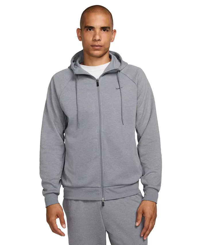 

Мужская базовая худи с молнией Dri-FIT для тренировок Nike, серый