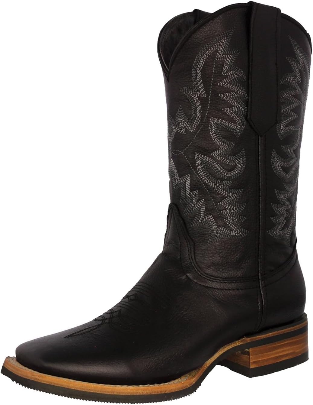 

Мужские черные вестерн-ботинки Texas Legacy для ковбоев, для родео, из натуральной кожи с квадратным носком