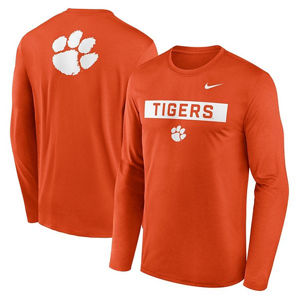 Мужская оранжевая футболка с длинным рукавом Clemson Tigers Primetime Campus 2-Hit Legend Nike — фото 2