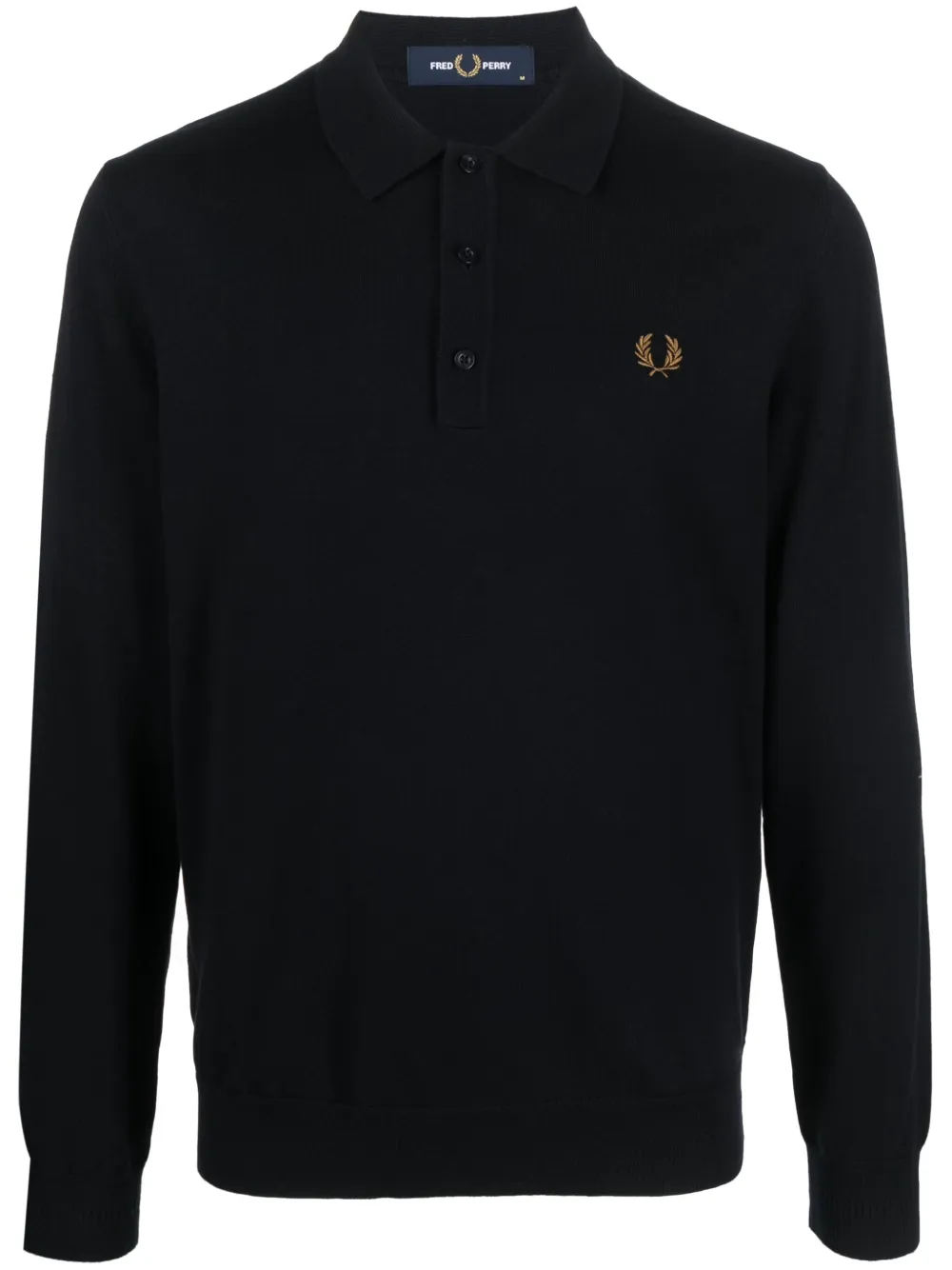 

Рубашка-поло с длинными рукавами и вышитым логотипом Fred Perry, синий