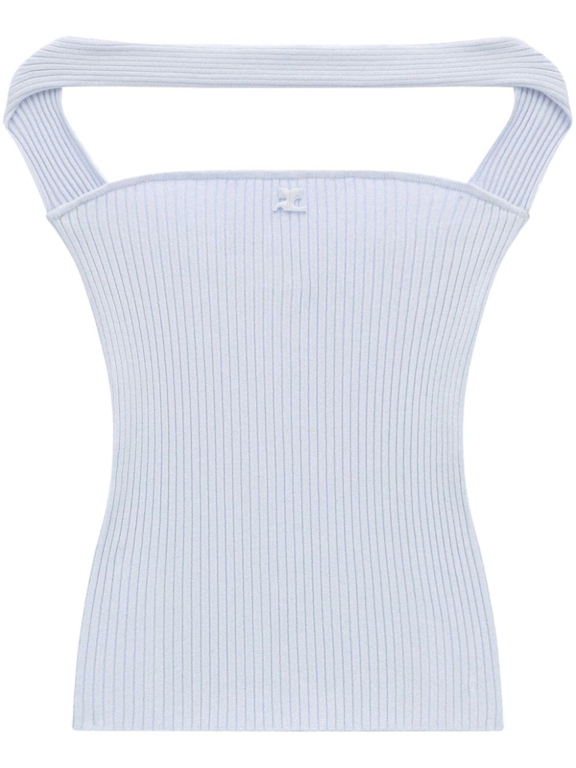 

Трикотажный топ в рубчик Courrèges, серый