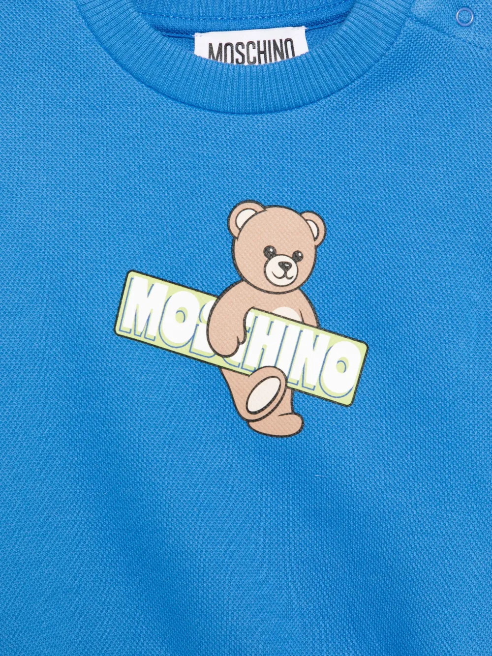Свитшот с изображением Тедди Moschino Kids, синий — фото 3
