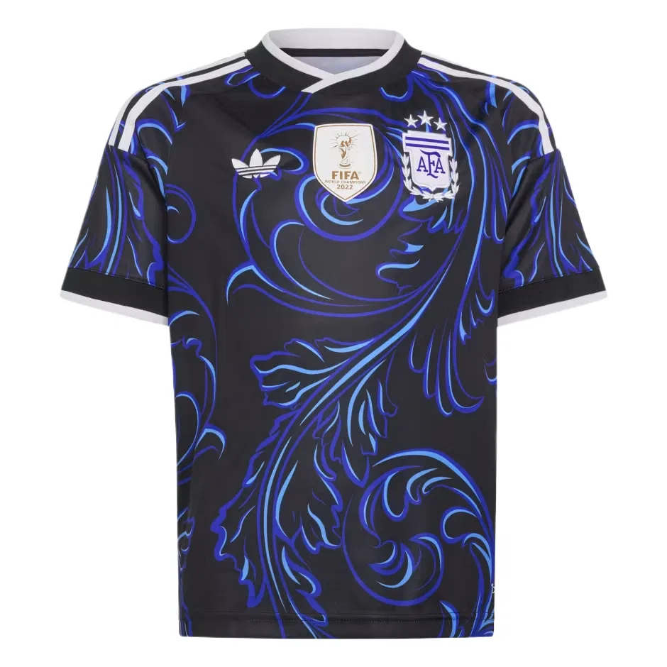 Детская футболка с круглым вырезом Adidas Originals, Black/Bright Blue/Crackled Blue