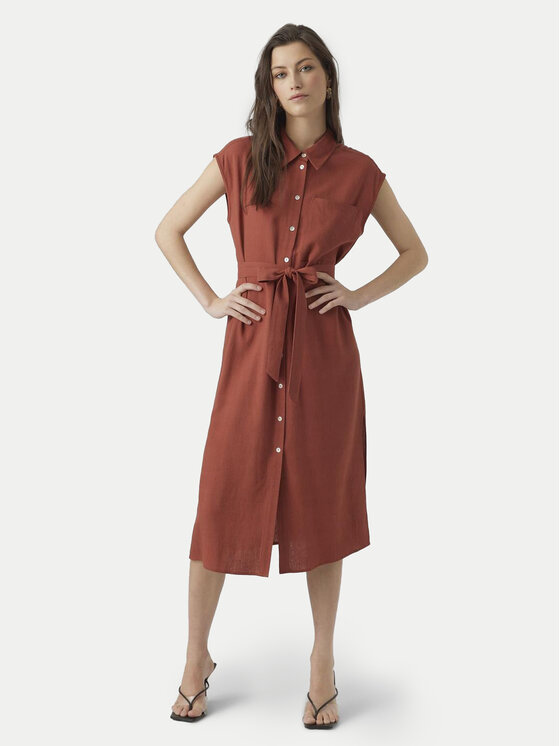 

Платье-Рубашка стандартный крой Mymilo 10282532 Vero Moda, красный