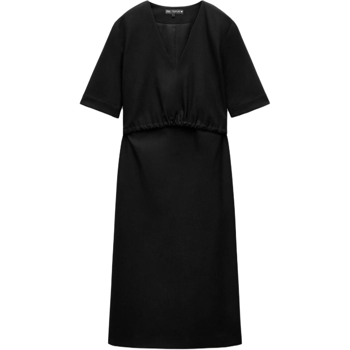 

ZARA Платье с короткими рукавами серии ZW, женское, черное