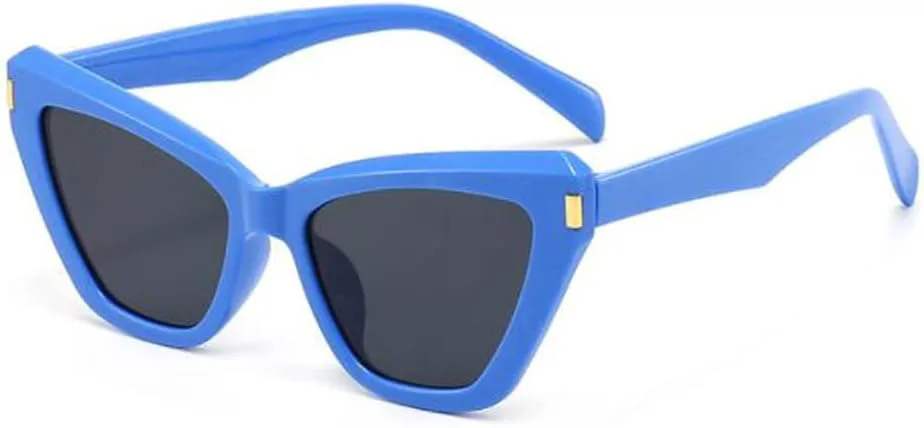 

Треугольные вертикальные рисовые ногти, солнцезащитные очки Ocean Piece с защитой от УФ-излучения для женщин и мужчин Generic, Blue Frame Black Grey Slice