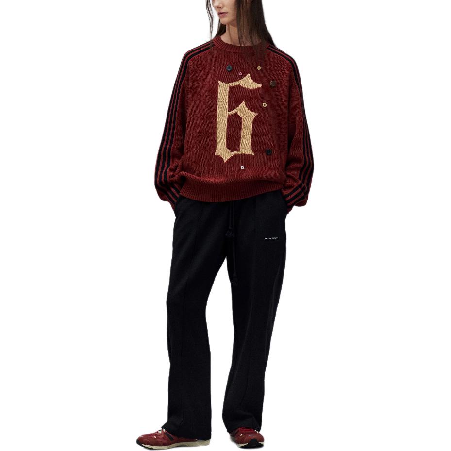 Свитер Song For The Mute ADI006 в полоску с пуговицами Adidas Originals, красный — фото 4