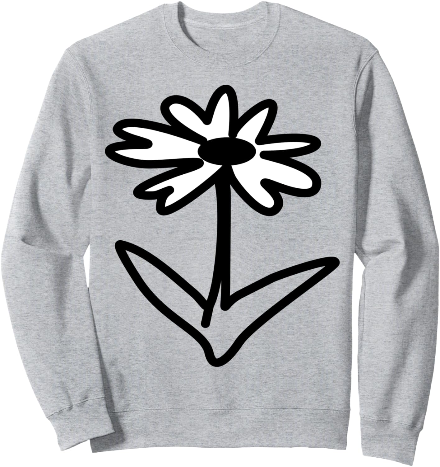 

Минималистичная толстовка с цветочным рисунком и ромашками Fashion Tees, серый