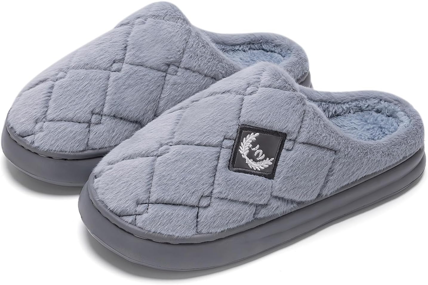 

Мягкие мужские тапочки большого размера, уютные тапочки с открытой пяткой, мягкая резиновая подошва, домашние тапочки для мужчин, плюшевые тапки для спальни Oukisam, голубой