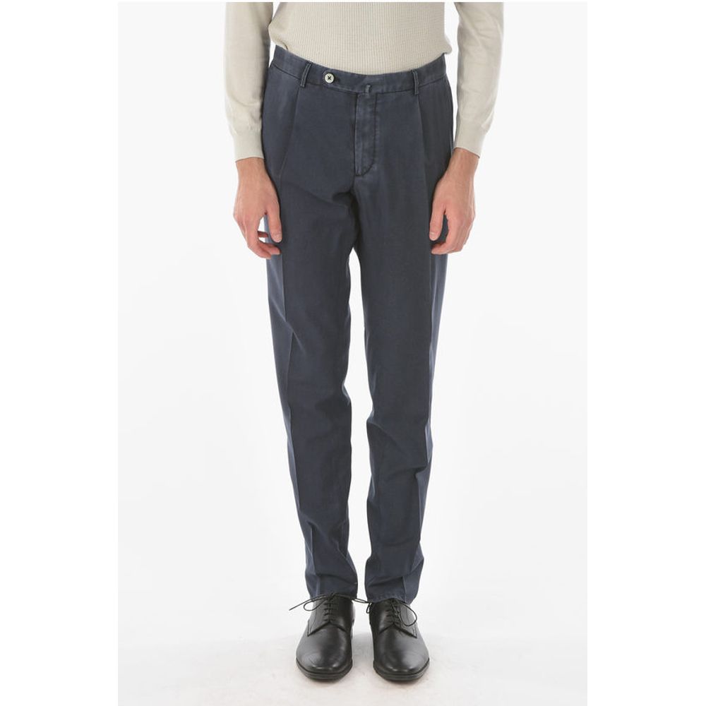 

Брюки из натуральной шерсти с одинарной складкой Corneliani, Blue