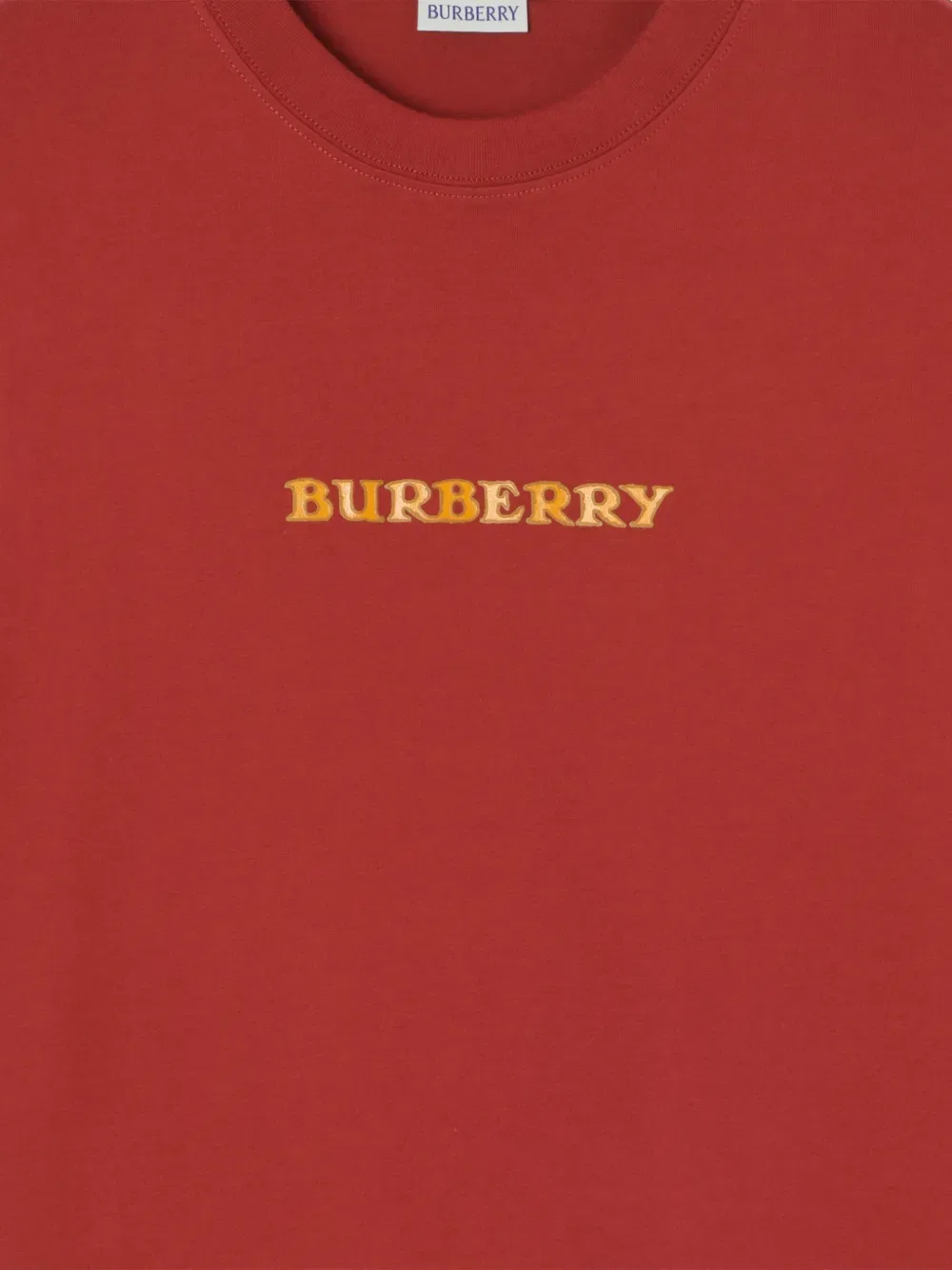 Футболка Burberry Heritage, хлопковая, с логотипом, красный — фото 2