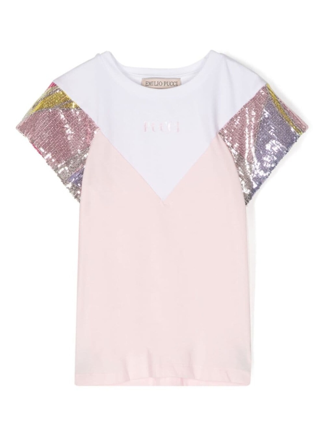 

Футболка с логотипом из смесового хлопка PUCCI Junior, белый