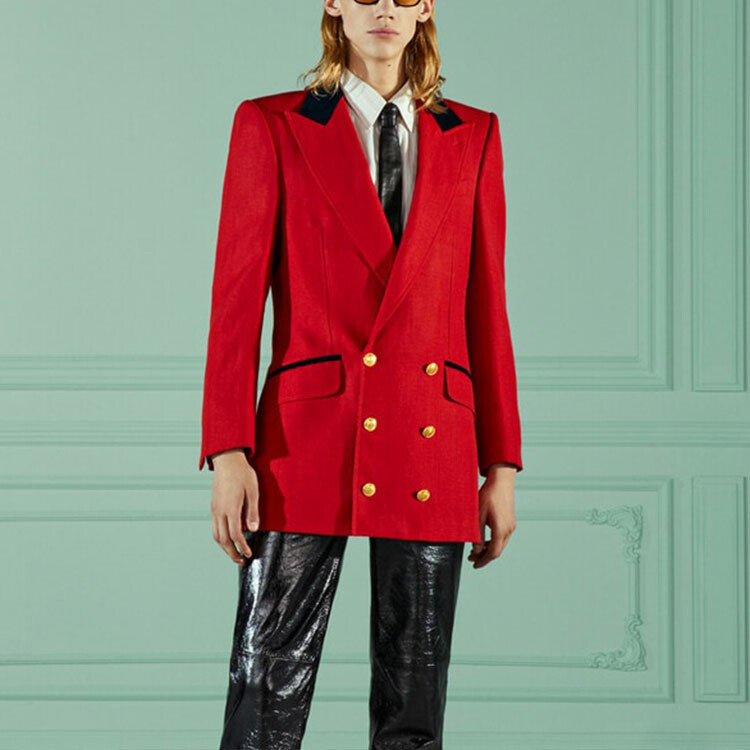 Деловой костюм мужской красный Gucci, красный — фото 4