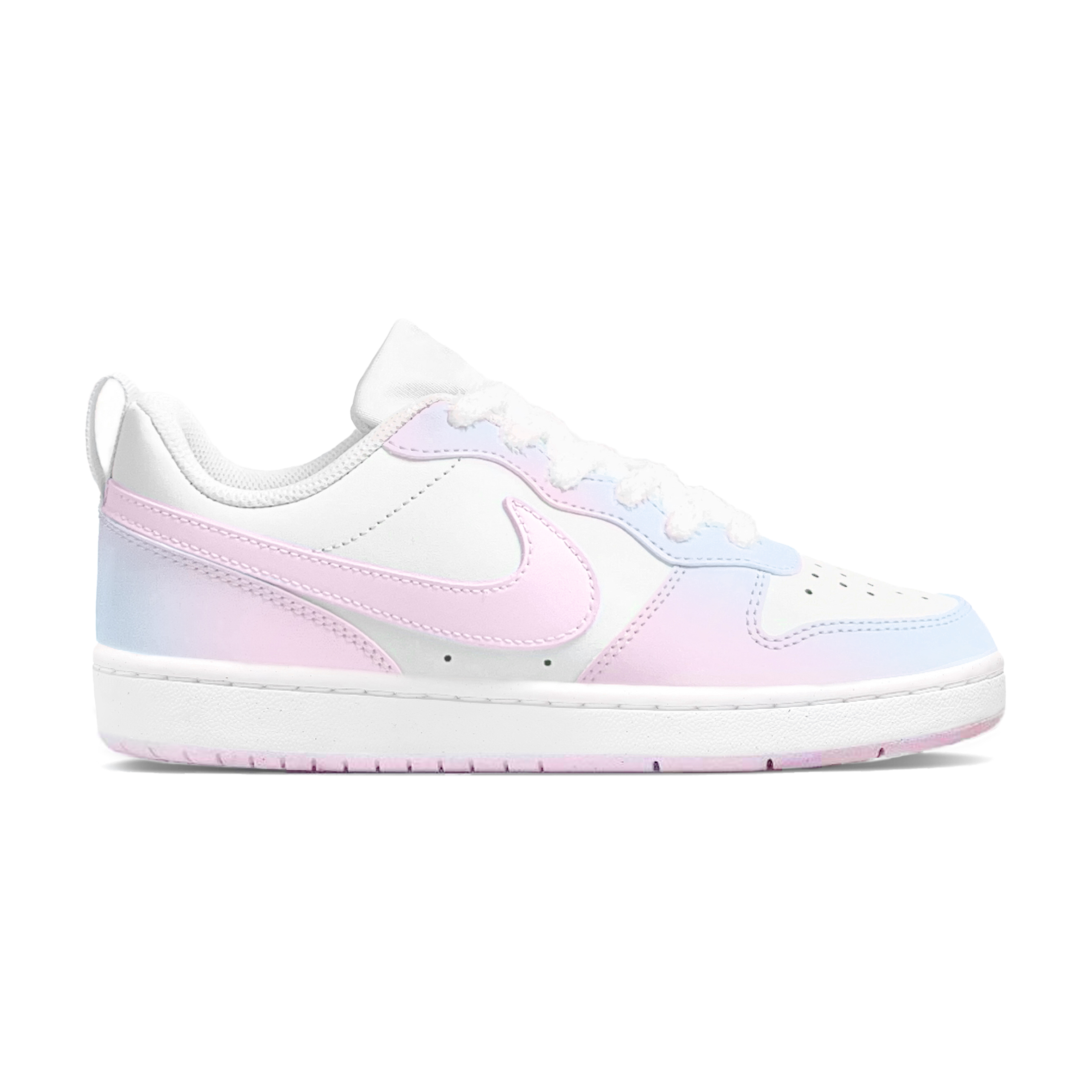 Nike Детские кроссовки для скейтбординга Court Borough Pink Blue Bear с противоскользящим износостойким верхом и низким верхом для подростков — фото 2