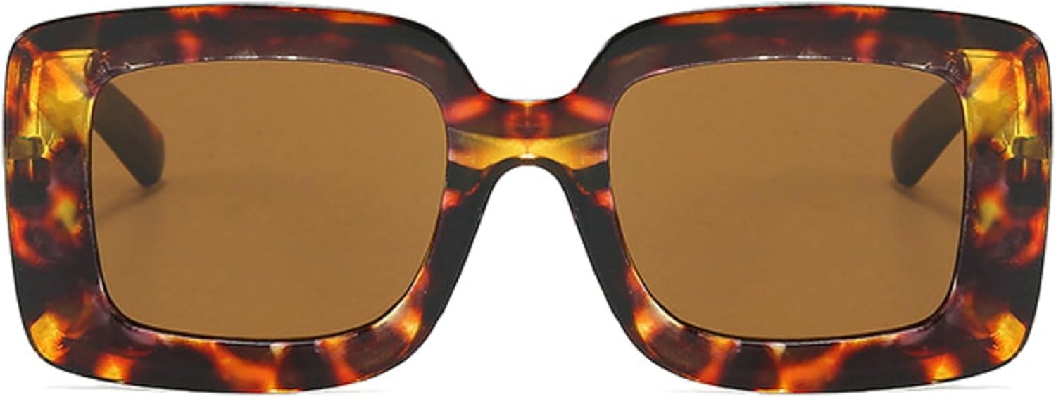 

Классические ретро-солнцезащитные очки квадратной формы для женщин и мужчин в стиле 80-х и 90-х годов. Модные солнцезащитные очки с защитой от УФ-излучения mincl, Leopard Brown