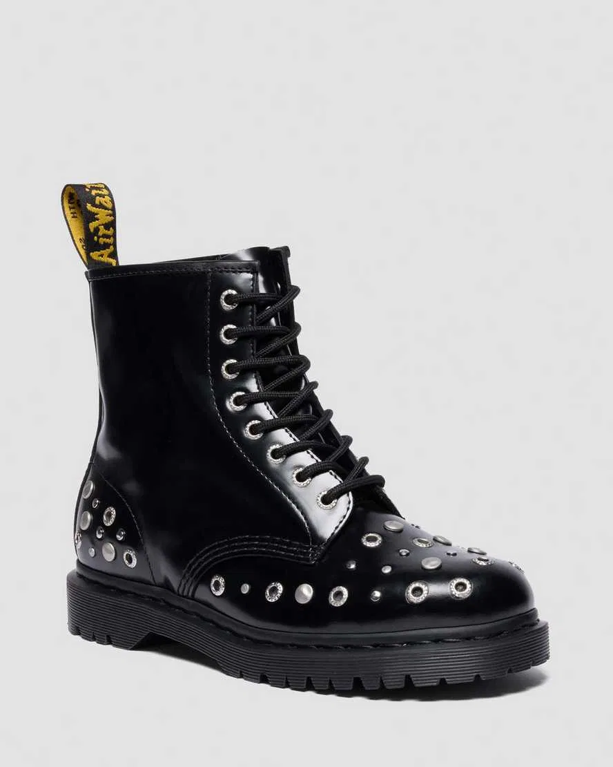 1460 Кожаные сапоги Buttero с заклепками Dr Martens, черный