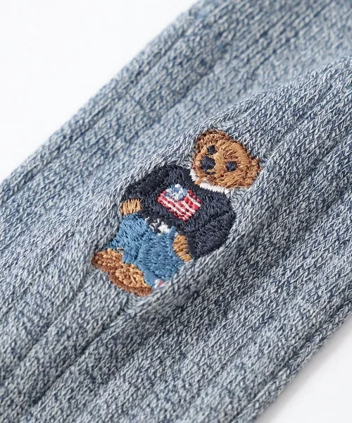 Носки Polo Ralph Lauren с медведем, хлопковые, тёмно-синие — фото 2