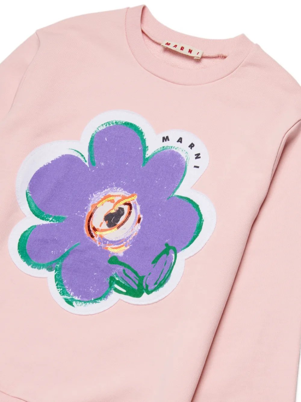 Толстовка с цветочной аппликацией Marni Kids, розовый — фото 3