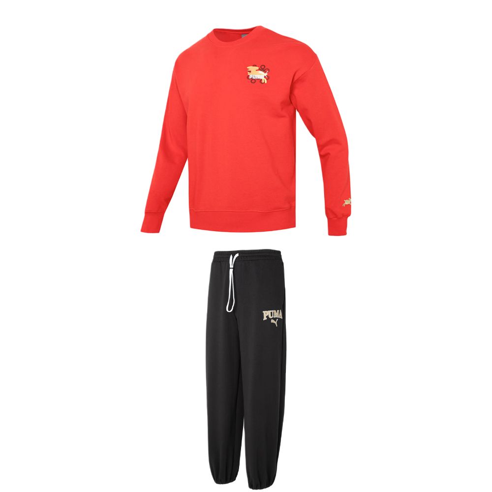 

Спортивный костюм мужской комплект топ+черный низ PUMA, красный/черный