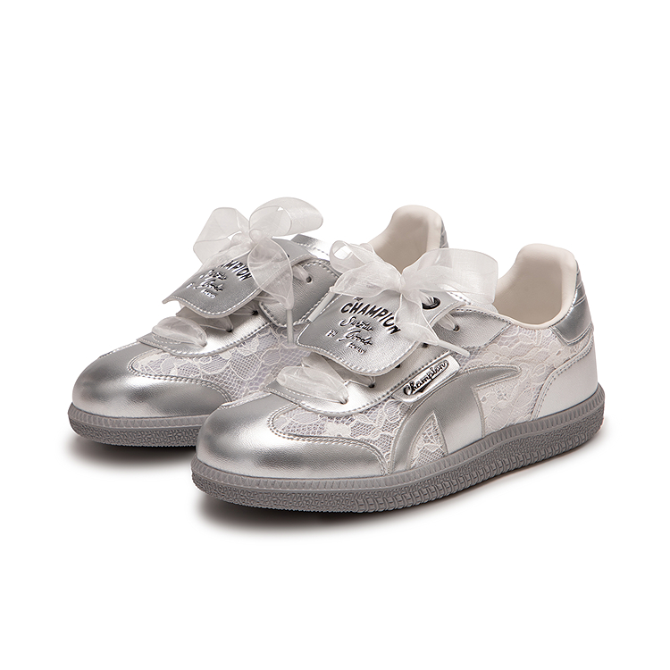 Champion Kids Кроссовки для скейтбординга в немецком стиле, низкие, детские, милые, серебристо-белые, детские — фото 2