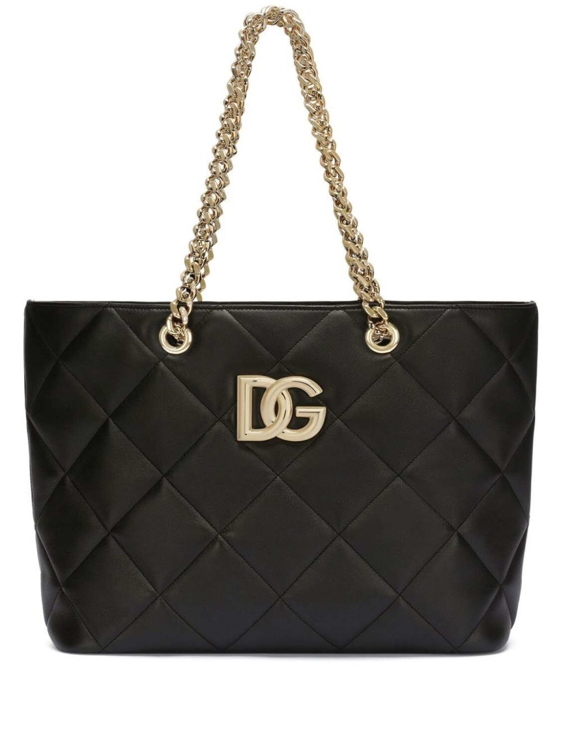 

Dolce & Gabbana стеганая сумка-тоут с логотипом DG, черный