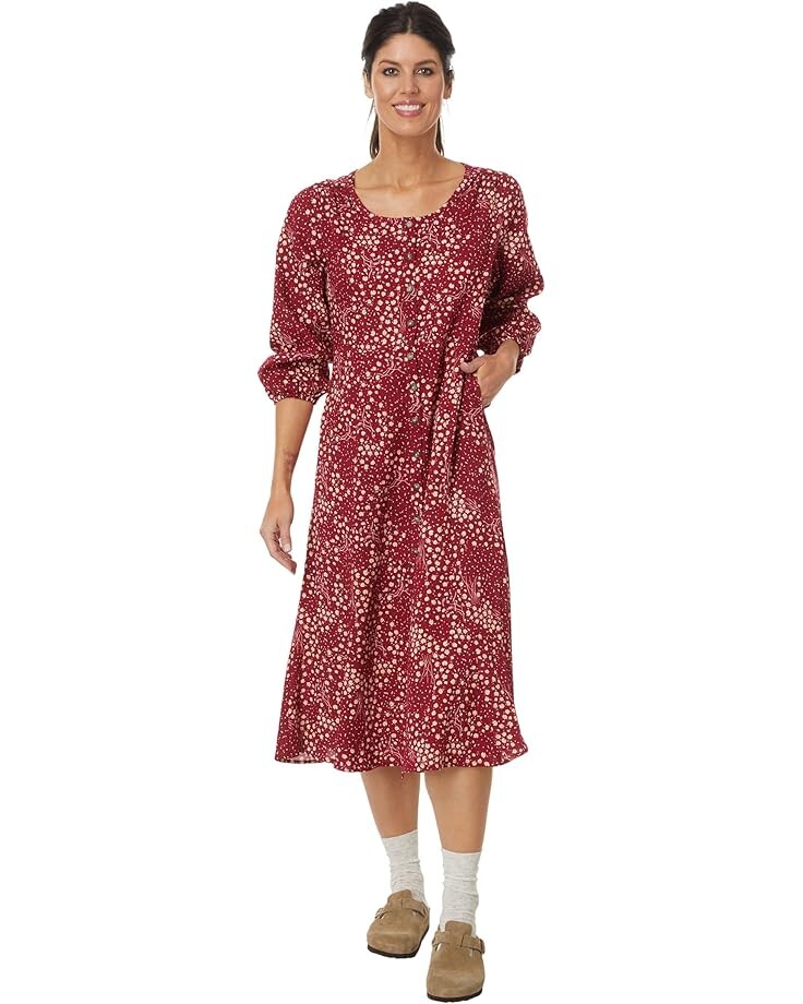 

Платье Toad&Co Manzana Paneled Midi Long Sleeve Dress, цвет Berry Floral Print
