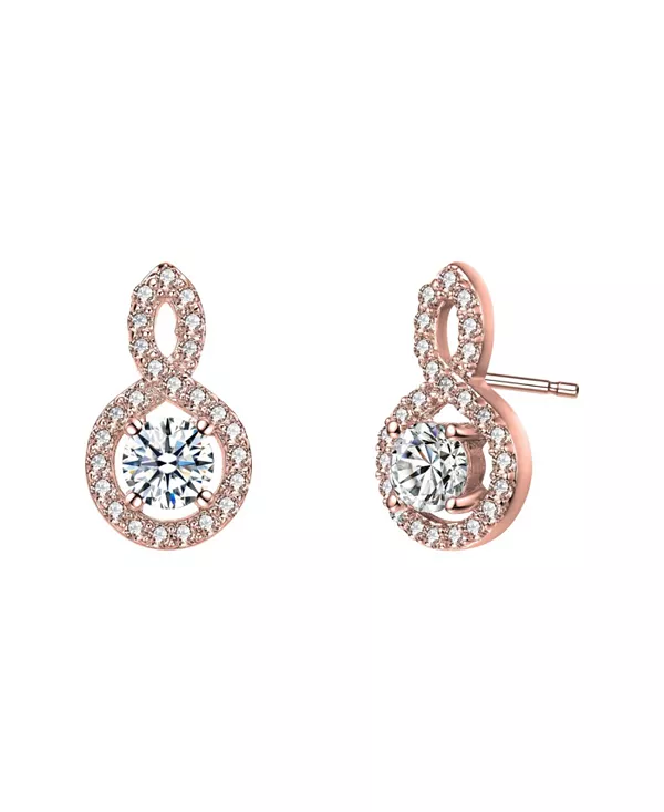 

Классические серьги-подвески с прозрачными кубическими цирконами Rachel Glauber, pink