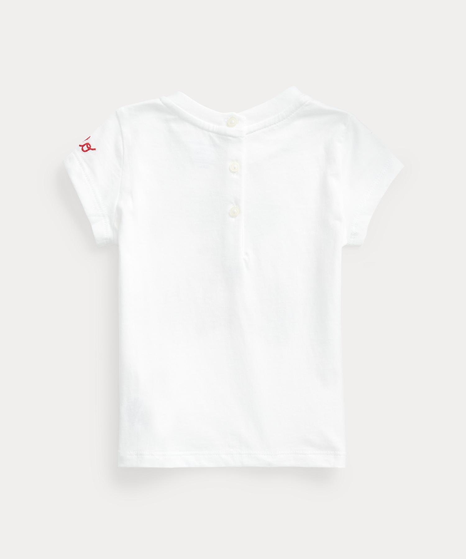 Детская хлопковая футболка Polo Bear Polo Ralph Lauren, 100 White — фото 2