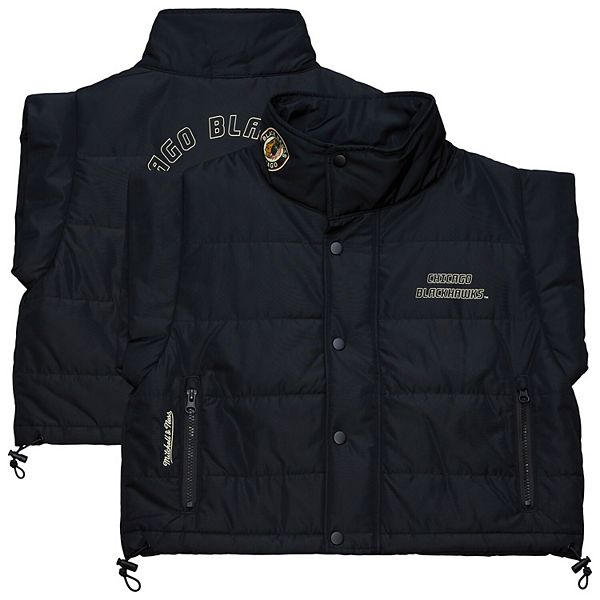 

Женская черная куртка-жилет Chicago Blackhawks с молнией Mitchell & Ness