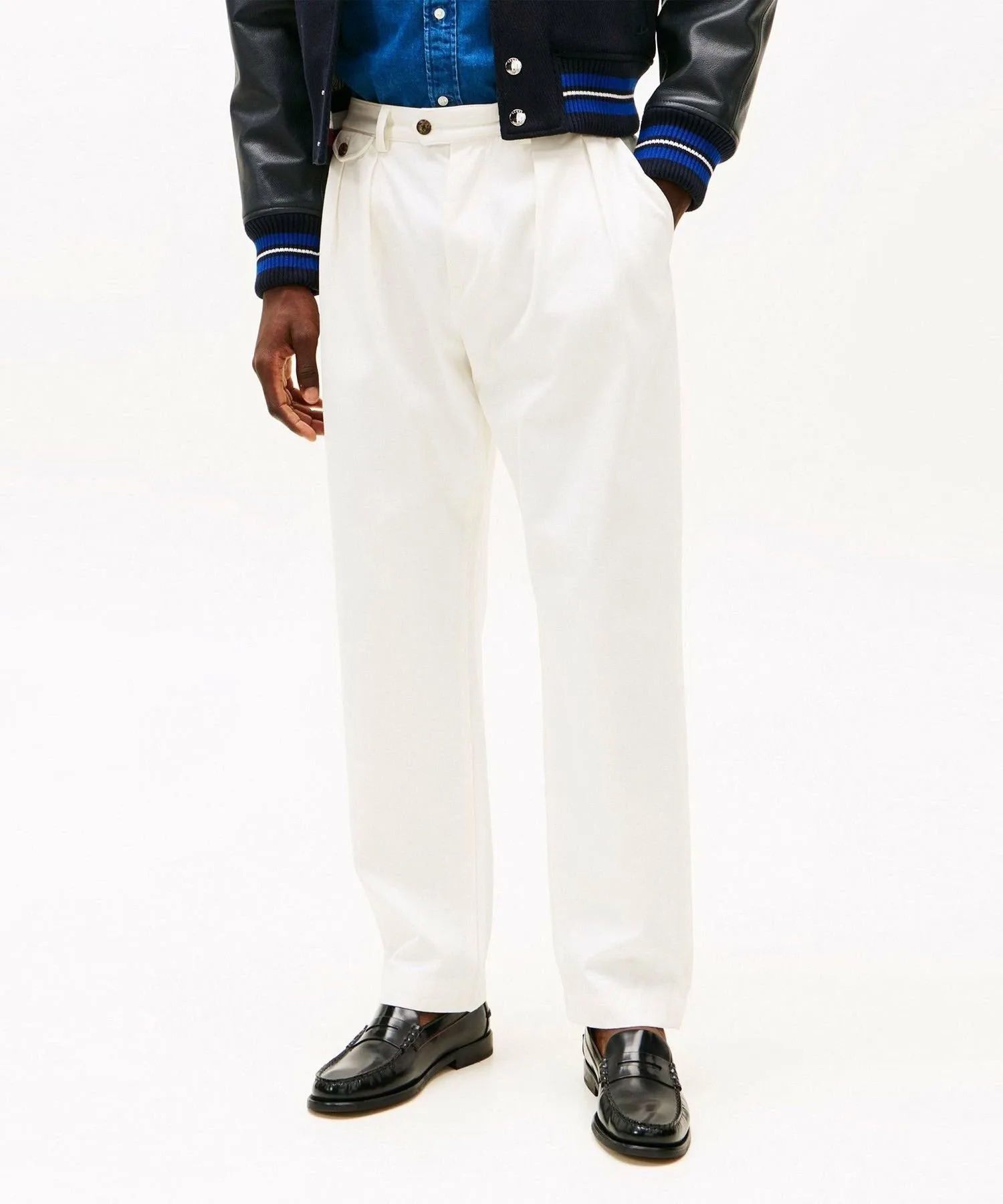 Классические плиссированные брюки из саржи Greenwich 2 TOMMY HILFIGER, White YA8