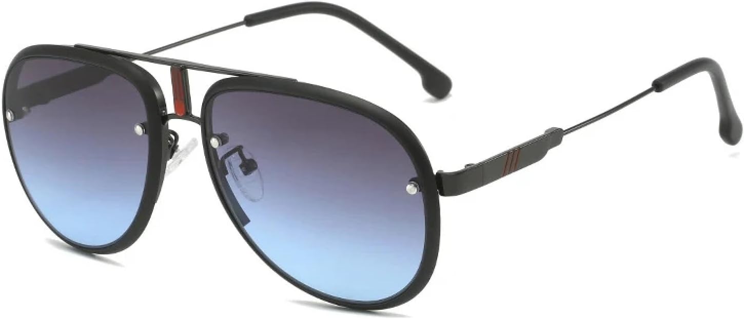 

Модные, стильные, роскошные солнцезащитные очки с двойной перемычкой для мужчин и женщин, для активного отдыха и вождения, защита от УФ-излучения UV400 TKKTLLT, Black Gray Blue