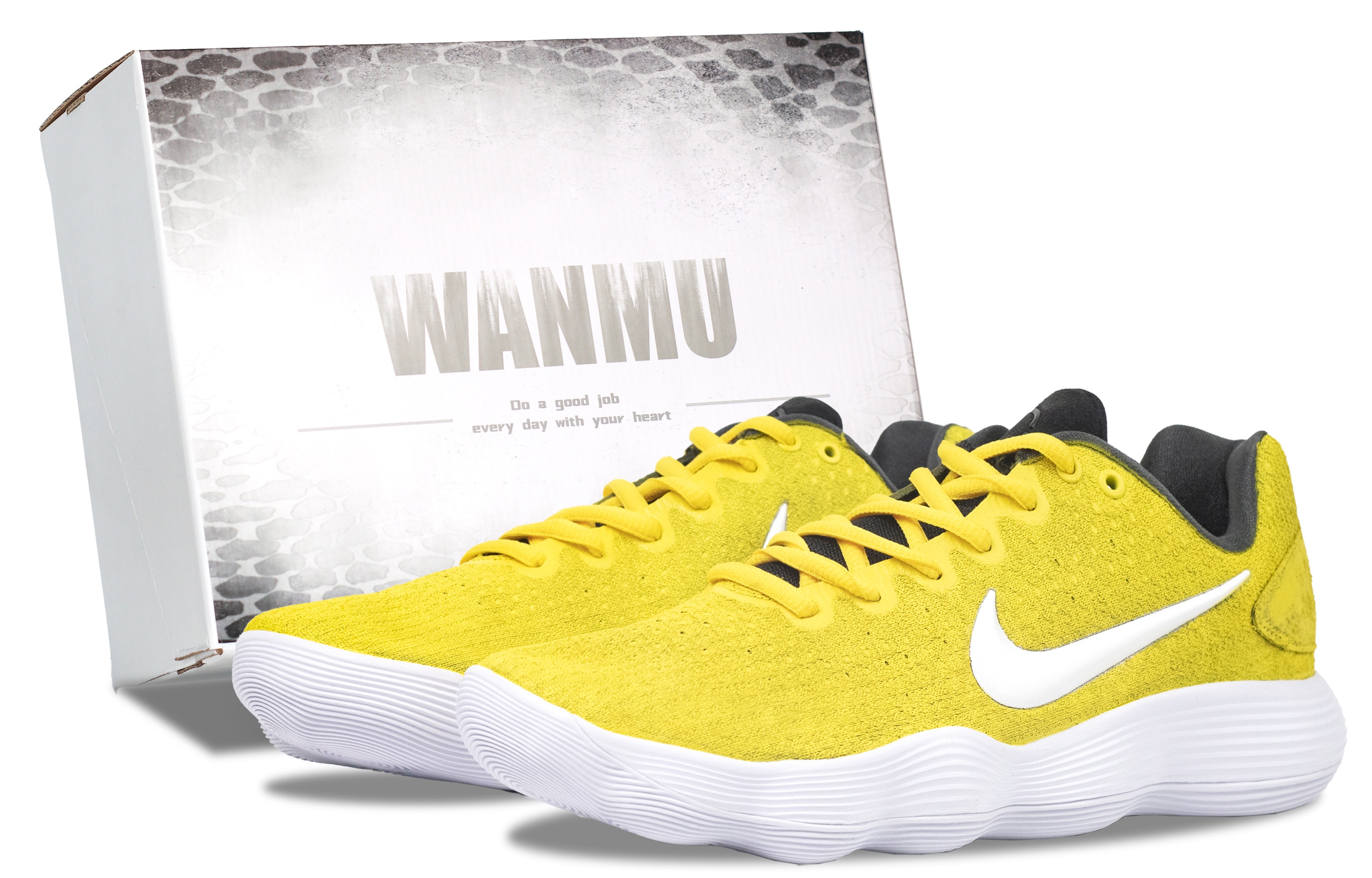 

Nike Баскетбольные кроссовки Hyperdunk 2017 Bumblebee Cushioning с низким верхом, износостойкие, мужские, белые, желтые