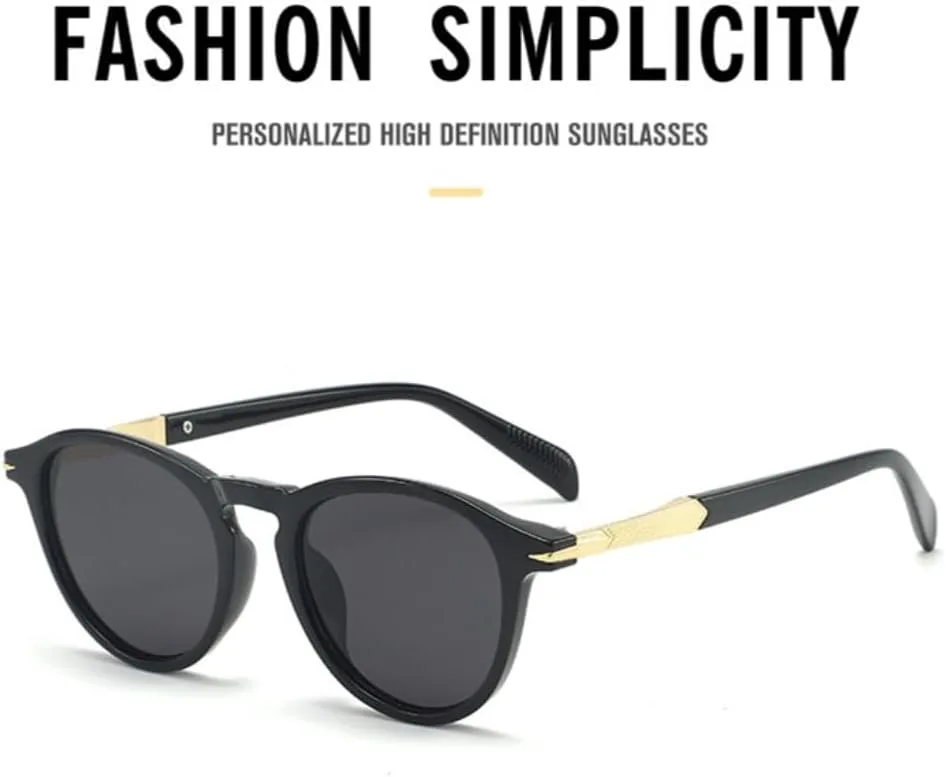 

Солнцезащитные очки для мужчин и женщин - защита UV400 - круглая оправа с градиентными линзами для занятий спортом на открытом воздухе и вождения DSVIGF, Grey