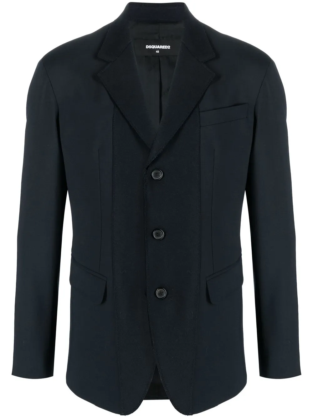 

Однобортный пиджак строгого кроя DSQUARED2, синий