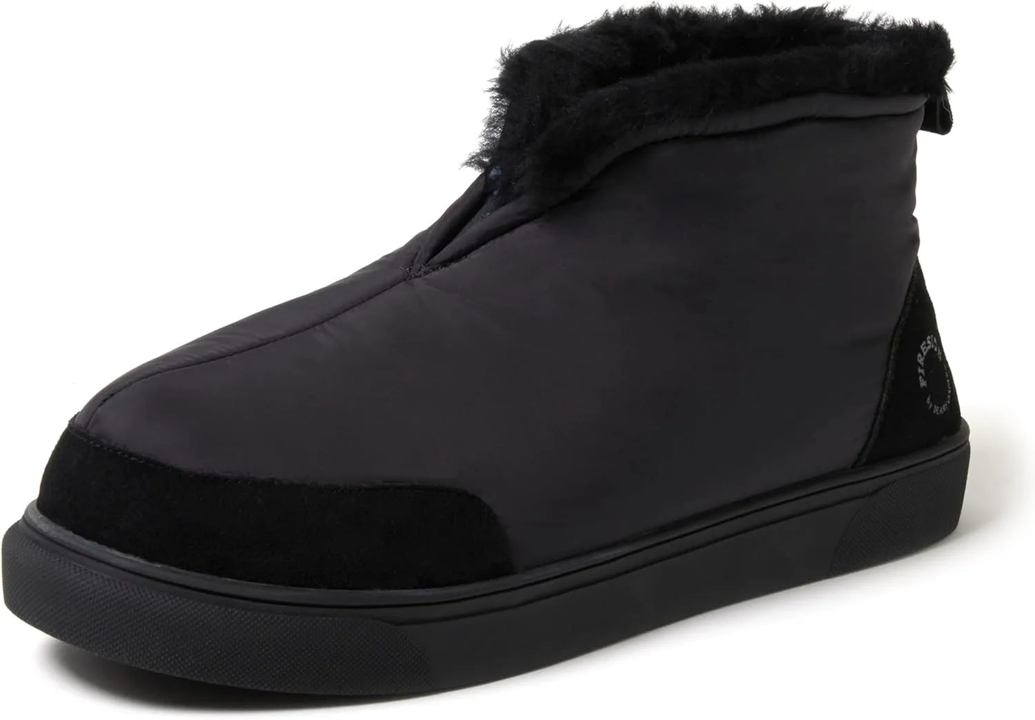 Зимние ботинки Dearfoams для мужчин Fireside из нейлона с австралийской шерстяной подкладкой, водоотталкивающие, для отдыха после зимы, черный — фото 3