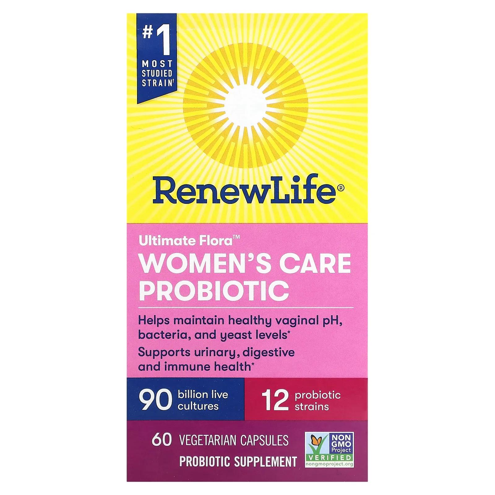 

Renew Life Пробиотик Ultimate Flora Women's Care 90 миллиардов 60 вег капсул