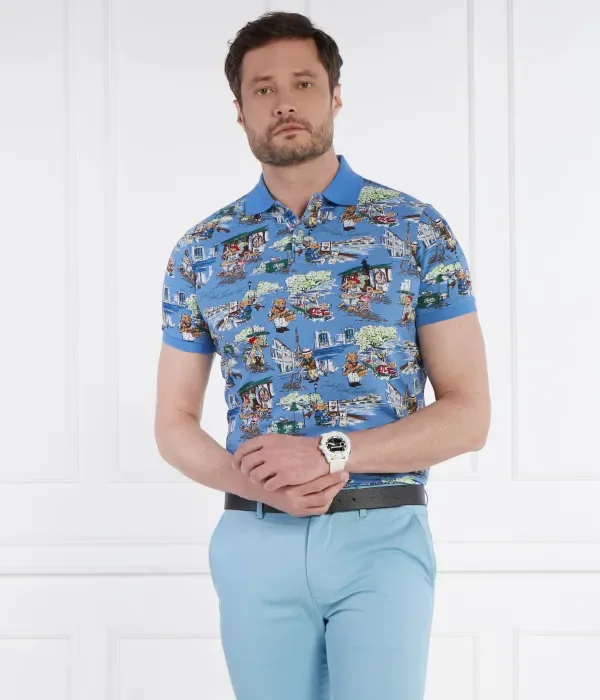 Поло ПАРИЖ БЕАР slim fit Polo Ralph Lauren, синий — фото 3