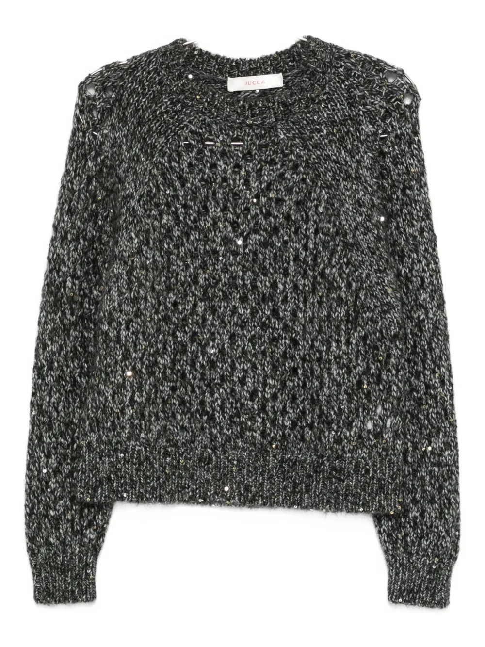 

Топ с круглым вырезом, декорированный пайетками Jucca Approved, серый